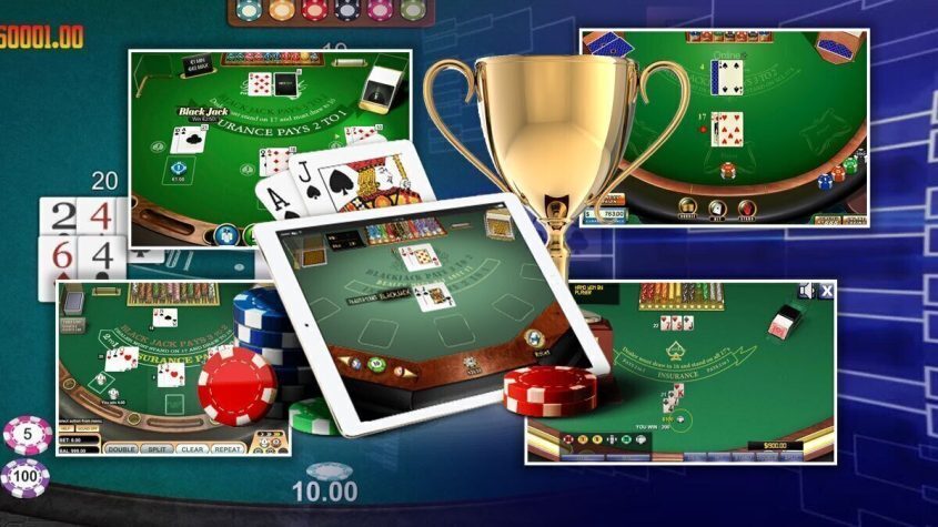 Blackjack, Cards, Trophy, Table, Dice